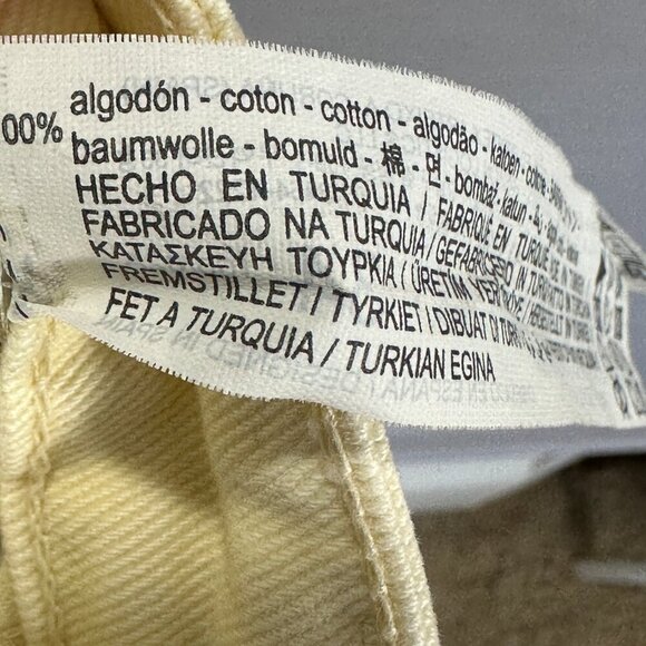 Stradivarius Jeans Womens 2 Straight Leg Yellow Cotton Pockets Raw Hem High Rise - Picture 12 of 12